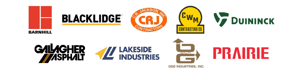 Barnhill Construction, Blacklidge, C.R. Jackson, Gallagher Asphalt, Lakeside Industries, O&G Industries, Prairie Contractors LLC